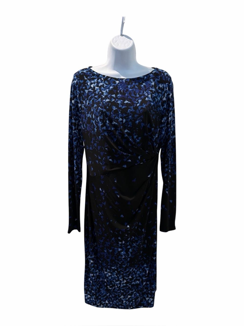 CHAPS Printed Splatter Pleated Sheath Dress size medium